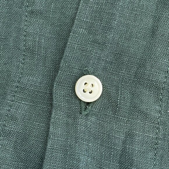 Alex Mill Men's Camp Short Sleeve Linen Shirt Pine Grove Green Size L - Picture 2 of 11